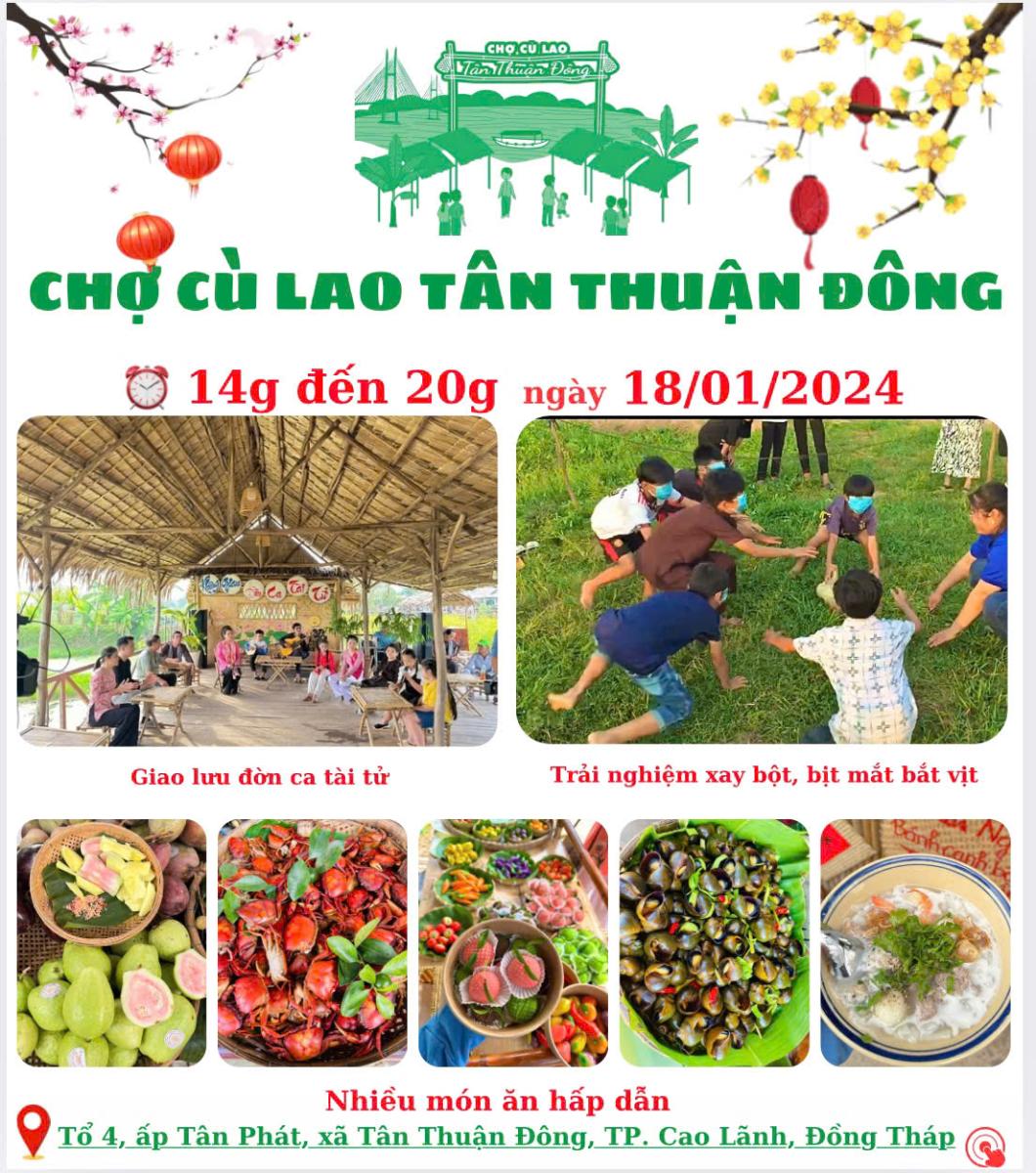 CHỢ CÙ LAO TÂN THUẬN ĐÔNG NGÀY 18 THÁNG 1 NĂM 2024
