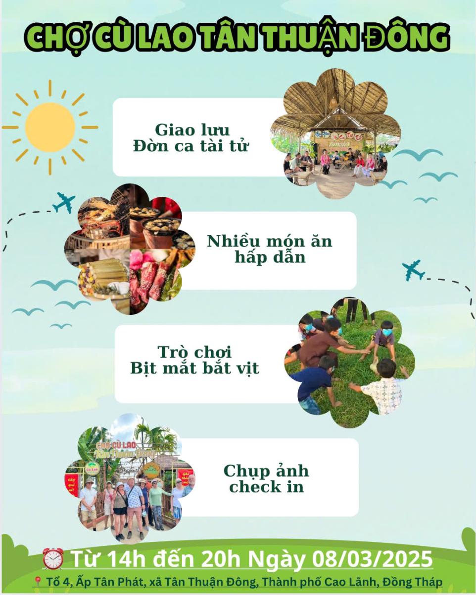 CHỢ CÙ LAO TÂN THUẬN ĐÔNG - ĐIỂM ĐẾN LÝ TƯỞNG NHÂN DỊP LỄ 8I3