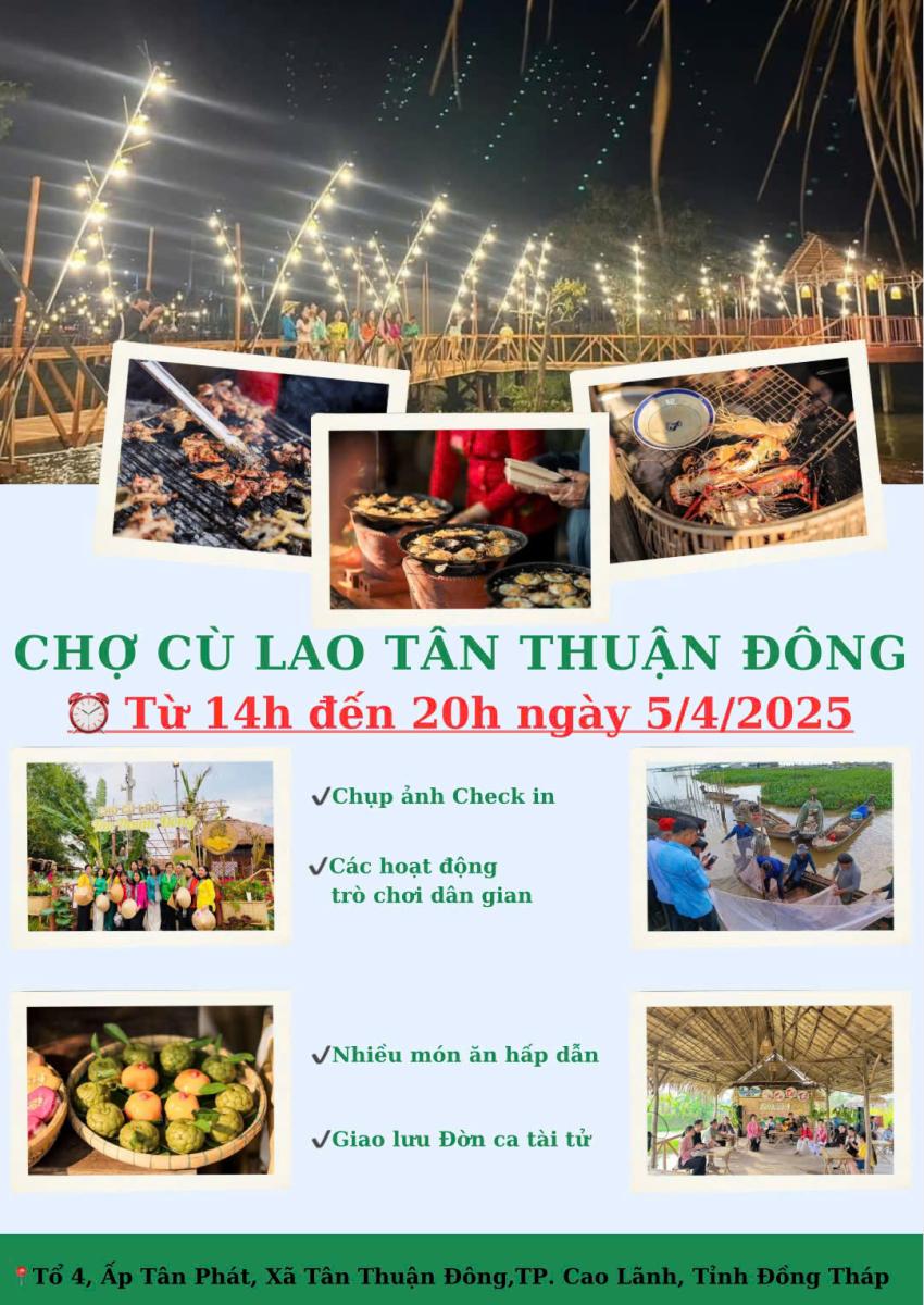 CHỢ CÙ LAO TÂN THUẬN ĐÔNG - MỪNG GIỖ TỔ HÙNG VƯƠNG MÙNG 10 THÁNG 3